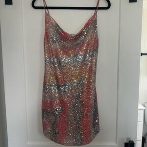 Sequin Strappy Dress - Multicolor